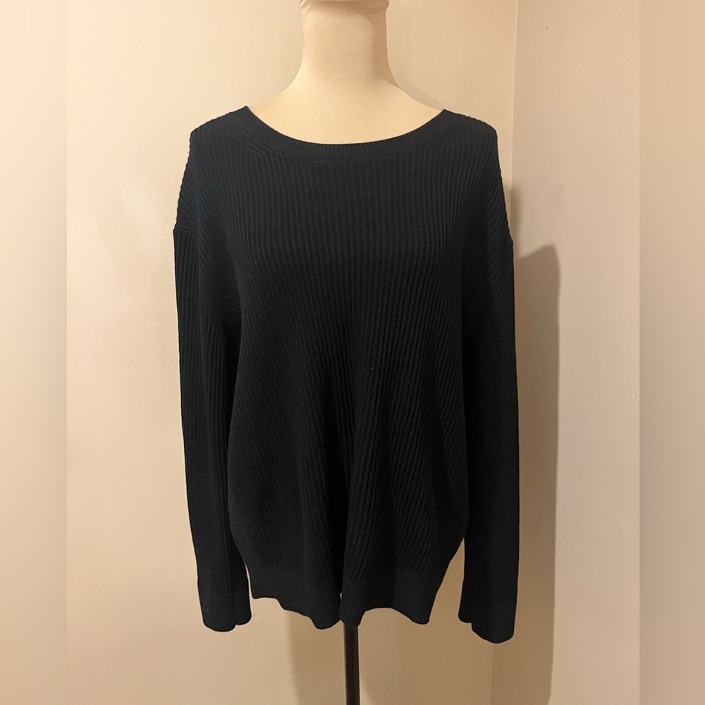 Vince Black Cashmere Blend Sweater with Back Tie Detail, size M - Picture 3 of 12